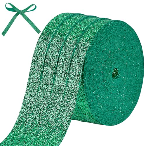 CRAFTYMELODY 4 Rolle Funkelndes Metallic Band Rolle Aus Polyester Glitzerband 3/8(1) cm Für Stoff Kleider Nähen Geschenkverpackungen Hochzeiten Heimdekoration von CRAFTYMELODY