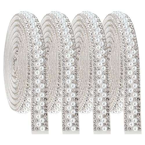 CRAFTYMELODY 4 Stück 4 Yards Perlenband Weiß Selbstklebendes Perlen Strassband Strassbesatz Aufkleberstreifen Besatz Zum Basteln DIY Dekoration CRAFTYMELODY 4 Stück 4 Yards Perlenband Weiß Selbstklebendes Perlen Strassband Strassbesatz Aufkleberstreifen Besatz Zum Basteln DIY Dekoration von CRAFTYMELODY