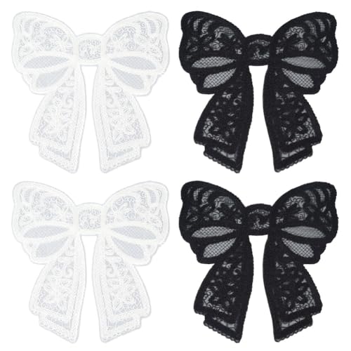 CRAFTYMELODY 4 Stück Bowknot Spitzenapplikation 2 Farben Polyester Bestickte Applikationen Aufnäher Verzierung Ornament Zubehör CRAFTYMELODY 4 Stück Bowknot Spitzenapplikation 2 Farben Polyester Bestickte Applikationen Aufnäher Verzierung Ornament Zubehör von CRAFTYMELODY