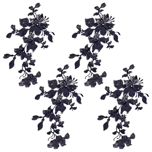 CRAFTYMELODY 4 Stück Pailletten Spitzen Applikation Blumenstoff Zum Aufnähen Bestickter Besatz Für Hochzeitskleid Kleider Kleidung Kragen Mütze Jeans Basteldekoration CRAFTYMELODY 4 Stück Pailletten Spitzen Applikation Blumenstoff Zum Aufnähen Bestickter Besatz Für Hochzeitskleid Kleider Kleidung Kragen Mütze Jeans Basteldekoration von CRAFTYMELODY