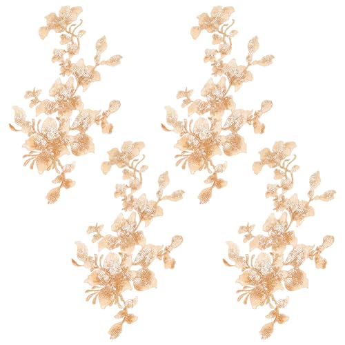 CRAFTYMELODY 4 Stück Pailletten Spitzen Applikation Blumenstoff Zum Aufnähen Bestickter Besatz Für Hochzeitskleid Kleider Kleidung Kragen Mütze Jeans Basteln CRAFTYMELODY 4 Stück Pailletten Spitzen Applikation Blumenstoff Zum Aufnähen Bestickter Besatz Für Hochzeitskleid Kleider Kleidung Kragen Mütze Jeans Basteln von CRAFTYMELODY