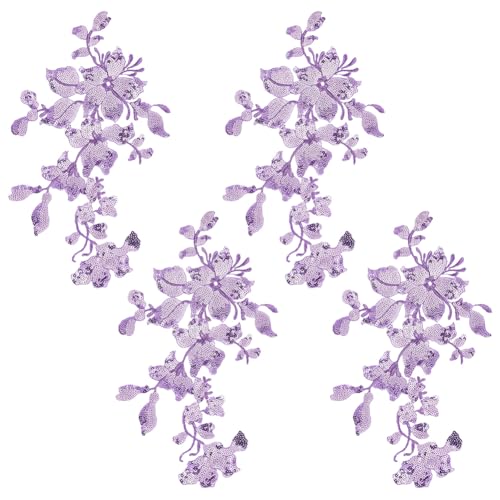 CRAFTYMELODY 4 Stück Pailletten Spitzen Applikation Blumenstoff Zum Aufnähen Bestickter Besatz Für Hochzeitskleid Kleider Kleidung Kragen Mütze Jeans Basteln CRAFTYMELODY 4 Stück Pailletten Spitzen Applikation Blumenstoff Zum Aufnähen Bestickter Besatz Für Hochzeitskleid Kleider Kleidung Kragen Mütze Jeans Basteln von CRAFTYMELODY