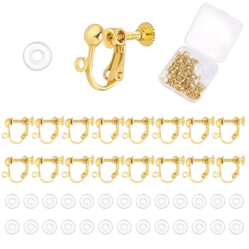 CRAFTYMELODY 40 Stück Ohrclip Konverter Aus Messing Mit Schraubverschluss Nicht Durchbohrte Ohrringkomponenten Mit Schlaufe Ohrclip Komponenten CRAFTYMELODY 40 Stück Ohrclip Konverter Aus Messing Mit Schraubverschluss Nicht Durchbohrte Ohrringkomponenten Mit Schlaufe Ohrclip Komponenten von CRAFTYMELODY