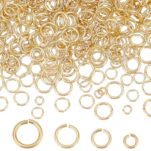 CRAFTYMELODY 400 Stück 24 Karat Gold Offene Biegeringe 4 Stile 3/4/5/6mm Messing Metall Biegeringe Die Lose Schmuckverbinder Für Die Schmuckherstellung Verbinden CRAFTYMELODY 400 Stück 24 Karat Gold Offene Biegeringe 4 Stile 3/4/5/6mm Messing Metall Biegeringe Die Lose Schmuckverbinder Für Die Schmuckherstellung Verbinden von CRAFTYMELODY
