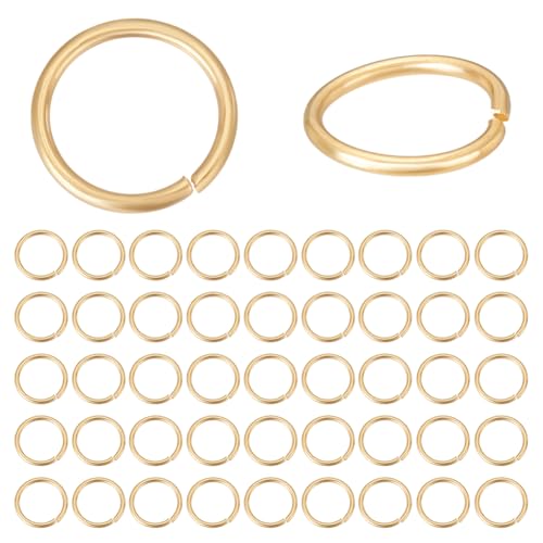 CRAFTYMELODY 400 Stück 8mm 18 Karat Gold Offene Biegeringe Edelstahl Biegeringe Bulk Verbindungsmetall Schmuckverbinder Für Die Schmuckherstellung von CRAFTYMELODY