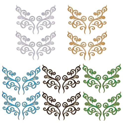 CRAFTYMELODY 5 Paar 5 Farben Bestickte Barock Applikation 7.4x3.8 Zoll FaserKlassischn Stickerei Applikation Gemischte Farben Symmetrische Patches Im Ethnischen Stil CRAFTYMELODY 5 Paar 5 Farben Bestickte Barock Applikation 7.4x3.8 Zoll FaserKlassischn Stickerei Applikation Gemischte Farben Symmetrische Patches Im Ethnischen Stil von CRAFTYMELODY