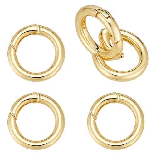 CRAFTYMELODY 5 Stück 18 Karat Vergoldete Federtorringe Runde Messingclips Schlüsselanhänger Schnappverschlüsse O Ringe Karabiner Auslöser Für Die Schmuckherstellung CRAFTYMELODY 5 Stück 18 Karat Vergoldete Federtorringe Runde Messingclips Schlüsselanhänger Schnappverschlüsse O Ringe Karabiner Auslöser Für Die Schmuckherstellung von CRAFTYMELODY