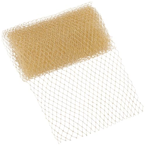 CRAFTYMELODY 5 Yards Schleiernetzstoffe 9.8 Zoll Breit Golden Braut Hochzeit Schleiernetz Polyester Birdcage Mesh Netting Fascinator Millinery Stoff Mesh CRAFTYMELODY 5 Yards Schleiernetzstoffe 9.8 Zoll Breit Golden Braut Hochzeit Schleiernetz Polyester Birdcage Mesh Netting Fascinator Millinery Stoff Mesh von CRAFTYMELODY
