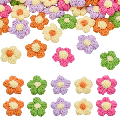 CRAFTYMELODY 50 Stück 5 Farben Klassischn Aufnäher Zum Aufnähen Baumwolle Stricken Klassischnapplikation Häkeln Handarbeit Schönes Ornament Zubehör Basteldekor von CRAFTYMELODY