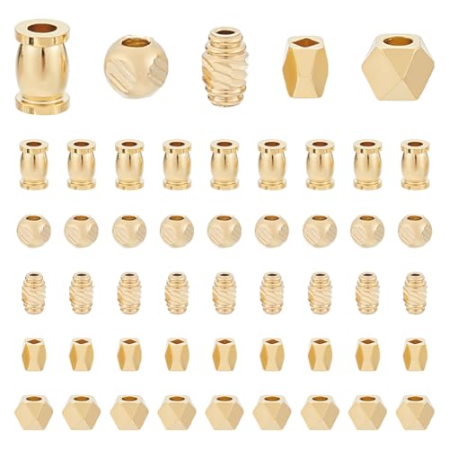CRAFTYMELODY 50 Stück Abstandsperlen 5 Stile 24 Karat Vergoldetes Messing Facettierte Abstandsperlen Runde Zylinder Lose Perlen Für Schmuckstücke CRAFTYMELODY 50 Stück Abstandsperlen 5 Stile 24 Karat Vergoldetes Messing Facettierte Abstandsperlen Runde Zylinder Lose Perlen Für Schmuckstücke von CRAFTYMELODY