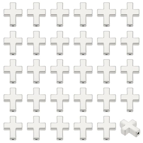 CRAFTYMELODY 50 Stück Antike Silberne Kreuzperlen Kruzifix Kreuz Spacer Perlen Metall Kreuz Heiliges Tibetisches Kruzifix Lose Kreuz Charms Zubehör CRAFTYMELODY 50 Stück Antike Silberne Kreuzperlen Kruzifix Kreuz Spacer Perlen Metall Kreuz Heiliges Tibetisches Kruzifix Lose Kreuz Charms Zubehör von CRAFTYMELODY