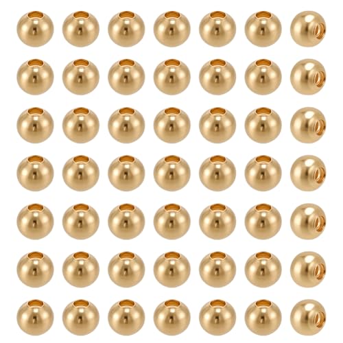 CRAFTYMELODY 500 Stück Runde Perlen Echte 18K Vergoldete Metall Glatte Kugelperlen Mini 3mm Nahtlose Spacer Perle Bulk Für Armband Halskette Ohrringe CRAFTYMELODY 500 Stück Runde Perlen Echte 18K Vergoldete Metall Glatte Kugelperlen Mini 3mm Nahtlose Spacer Perle Bulk Für Armband Halskette Ohrringe von CRAFTYMELODY