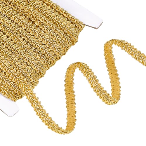 CRAFTYMELODY 54 Yard Zopfbesatz 1/4 Zoll Metallischer Zopf Spitzenbesatz Blumenmuster Goldfarbener Gewebter Stoff Für Heimwerker Nähen Basteln Kleidung Handtasche CRAFTYMELODY 54 Yard Zopfbesatz 1/4 Zoll Metallischer Zopf Spitzenbesatz Blumenmuster Goldfarbener Gewebter Stoff Für Heimwerker Nähen Basteln Kleidung Handtasche von CRAFTYMELODY