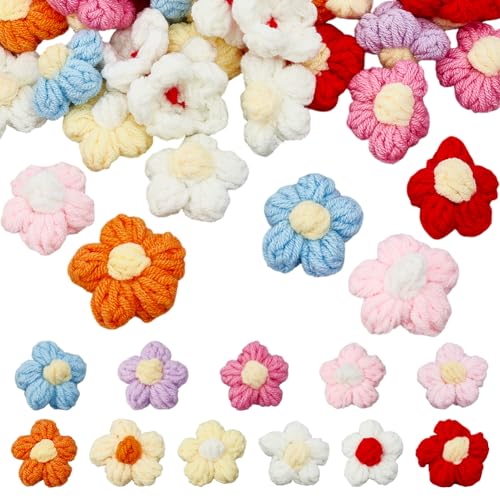 CRAFTYMELODY 55 Stück 11 Farben Häkelblumen Handgefertigte Häkel Puffblumen Applikation Blumen Strickblumen Patches Aufnäher Zum Aufbügeln Und Aufnähen von Verzierungen Für Kleidung CRAFTYMELODY 55 Stück 11 Farben Häkelblumen Handgefertigte Häkel Puffblumen Applikation Blumen Strickblumen Patches Aufnäher Zum Aufbügeln Und Aufnähen von Verzierungen Für Kleidung von CRAFTYMELODY