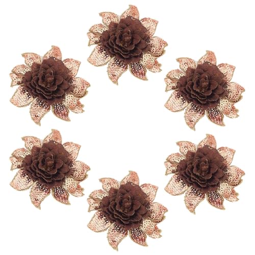 CRAFTYMELODY 6 Stück Blumen Pailletten Applikation 3D Blumenstoff Zum Aufnähen Und Aufbügeln 75x78x7mm Goldfarben Bestickte Borte Kleidung Dekoration Reparatur CRAFTYMELODY 6 Stück Blumen Pailletten Applikation 3D Blumenstoff Zum Aufnähen Und Aufbügeln 75x78x7mm Goldfarben Bestickte Borte Kleidung Dekoration Reparatur von CRAFTYMELODY