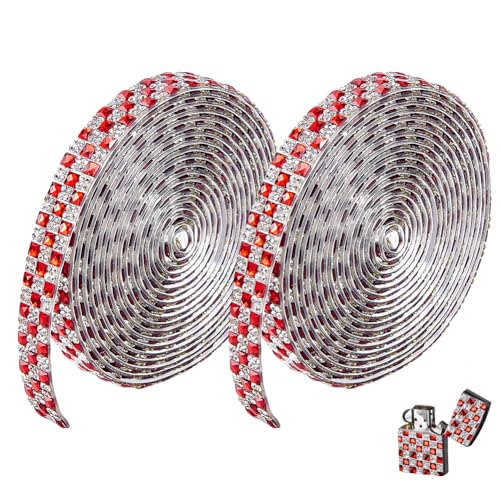 CRAFTYMELODY 6 Yard Strassband Selbstklebender Aufkleber Glas Strassbesatz 11.5mm Breit Schottenmuster Hotfix Band Nähbesatz von CRAFTYMELODY