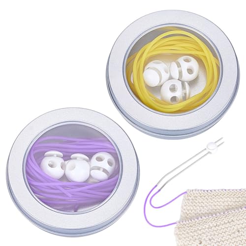 CRAFTYMELODY 6 m 2 Farben Hohlrohr Gummischlauchschnüre Mit 6 Stück Doppelloch Kordelzug Stopper Verschlussknöpfen Mit 2 Stück Eisenboxen von CRAFTYMELODY