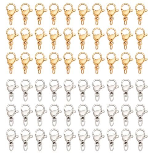 CRAFTYMELODY 60 Stück 2 Farben 304 Karabinerverschlüsse Aus Edelstahl Mit Offenem Biegering 10x7mm Karabinerverschlüsse Verbinder Für Selbstgemachte Armbänder CRAFTYMELODY 60 Stück 2 Farben 304 Karabinerverschlüsse Aus Edelstahl Mit Offenem Biegering 10x7mm Karabinerverschlüsse Verbinder Für Selbstgemachte Armbänder von CRAFTYMELODY