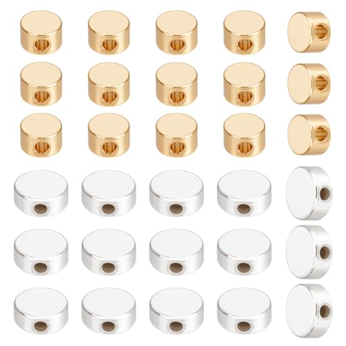 CRAFTYMELODY 60 Stück 2 Stile Flache Runde Spacer Perlen 18K Vergoldetes Messing Disc Coin Beads 925 Sterling Silber 4/6mm Lose Perlen CRAFTYMELODY 60 Stück 2 Stile Flache Runde Spacer Perlen 18K Vergoldetes Messing Disc Coin Beads 925 Sterling Silber 4/6mm Lose Perlen von CRAFTYMELODY