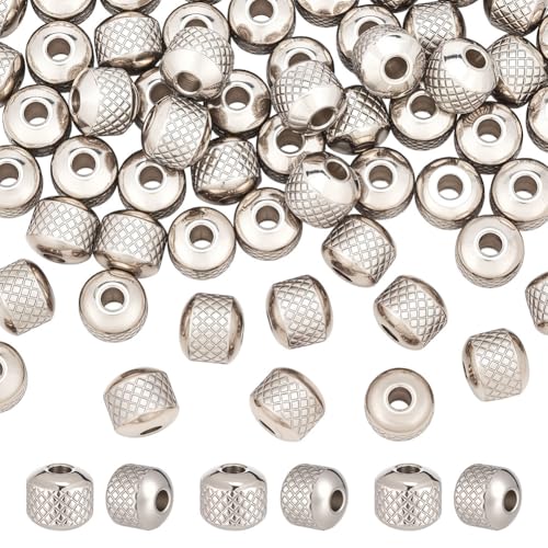 CRAFTYMELODY 60 Stück 304 runde Wellenperlen Aus Edelstahl 6x5mm Metall Abstandsperlen Rondelle Streifen Lose Perlen 1.5mm Loch Zur Schmuckherstellung CRAFTYMELODY 60 Stück 304 runde Wellenperlen Aus Edelstahl 6x5mm Metall Abstandsperlen Rondelle Streifen Lose Perlen 1.5mm Loch Zur Schmuckherstellung von CRAFTYMELODY