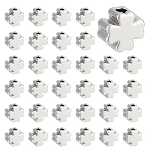 CRAFTYMELODY 60 Stück Echte Platinierte Vierblättrige Kleeblattperlen Metall Glücksblume Abstandshalter Lose 5x5mm Winzige Charm Perle Für Halskette Armband Ohrringe CRAFTYMELODY 60 Stück Echte Platinierte Vierblättrige Kleeblattperlen Metall Glücksblume Abstandshalter Lose 5x5mm Winzige Charm Perle Für Halskette Armband Ohrringe von CRAFTYMELODY