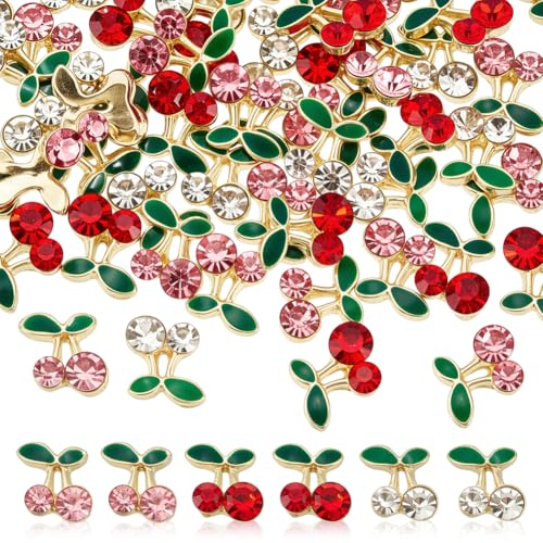 CRAFTYMELODY 60 Stück Kirsch Nagel Charms 3 Farben Legierung Strass Cabochons 3D Frucht Glänzende Edelsteine Nagelnieten 8x10x3.5mm Nagelkunst Dekorationen CRAFTYMELODY 60 Stück Kirsch Nagel Charms 3 Farben Legierung Strass Cabochons 3D Frucht Glänzende Edelsteine Nagelnieten 8x10x3.5mm Nagelkunst Dekorationen von CRAFTYMELODY