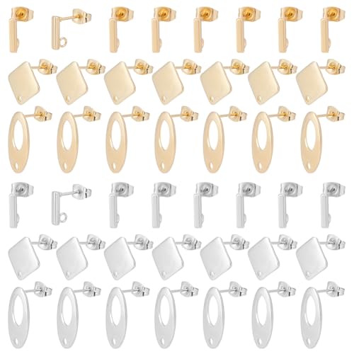 CRAFTYMELODY 60 Stück Ohrstecker Zubehör 6 Stile Edelstahl Ohrstecker Mit Schlaufe 80 Stück Ohrring Verschlüsse Gold/Silber Ohrstecker Für Frauen DIY CRAFTYMELODY 60 Stück Ohrstecker Zubehör 6 Stile Edelstahl Ohrstecker Mit Schlaufe 80 Stück Ohrring Verschlüsse Gold/Silber Ohrstecker Für Frauen DIY von CRAFTYMELODY