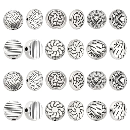 CRAFTYMELODY 60 Stück Tibetische Abstandsperlen 6 Stile Legierung Lose Perlen Lose Flach Rund Herz Liebesblatt Metall Abstandshalter Antiksilber Für Armbänder CRAFTYMELODY 60 Stück Tibetische Abstandsperlen 6 Stile Legierung Lose Perlen Lose Flach Rund Herz Liebesblatt Metall Abstandshalter Antiksilber Für Armbänder von CRAFTYMELODY