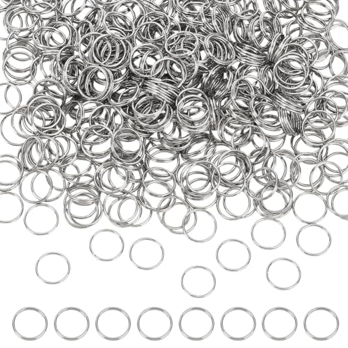CRAFTYMELODY 600 Stück 304 Spaltringe Aus Edelstahl Doppelschlaufen Biegeringe 10mm Flach Rund Kleiner Schlüssel O Ring Verbinder Zur Schmuckherstellung von CRAFTYMELODY