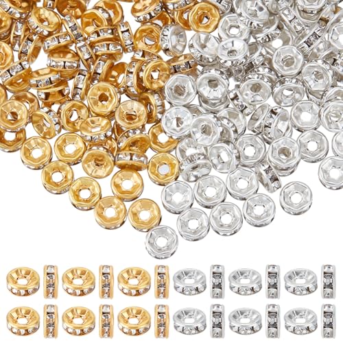CRAFTYMELODY 600 Stück Strass Abstandshalterperlen 2 Farben 6mm Rondelle Kristallperlen Großes Loch Für Die Schmuckherstellung Zubehör DIY Handwerk CRAFTYMELODY 600 Stück Strass Abstandshalterperlen 2 Farben 6mm Rondelle Kristallperlen Großes Loch Für Die Schmuckherstellung Zubehör DIY Handwerk von CRAFTYMELODY
