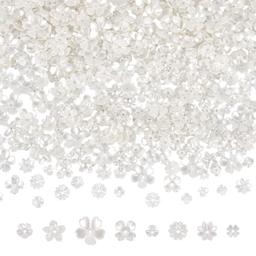 CRAFTYMELODY 640 Stück Blumenperlenkappe 8 Stile Weiße Blumenperlen Endkappe Kunstperlen ABS Kunststoff Floraler Abstandshalter Für Schmuckherstellung DIY Handwerk CRAFTYMELODY 640 Stück Blumenperlenkappe 8 Stile Weiße Blumenperlen Endkappe Kunstperlen ABS Kunststoff Floraler Abstandshalter Für Schmuckherstellung DIY Handwerk von CRAFTYMELODY