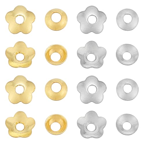 CRAFTYMELODY 660 Stück Blumenperlenkappen 4 Stile Abstandsperlenkegel 3mm 4mm Halbrunde Metall Endkappen Abstandskappe Lose Perlen Für Armband Und Halskette CRAFTYMELODY 660 Stück Blumenperlenkappen 4 Stile Abstandsperlenkegel 3mm 4mm Halbrunde Metall Endkappen Abstandskappe Lose Perlen Für Armband Und Halskette von CRAFTYMELODY