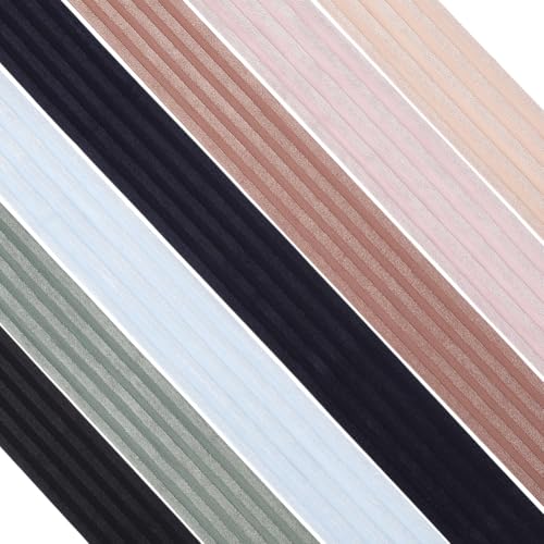 CRAFTYMELODY 7 Yards Elastisches Nylonband 7 Farben Umklappbarer Elastischer Stern 49mm Breit Weicher Stretchbesatz Jacquard Kleidungszubehör Gurtband von CRAFTYMELODY