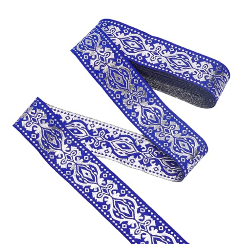 CRAFTYMELODY 7.44 Yards Jacquardband 1 1/4 Zoll Blau Ethno Stil Polyester Stickband Gewebter Stoffbesatz Fransen Kostümverzierung CRAFTYMELODY 7.44 Yards Jacquardband 1 1/4 Zoll Blau Ethno Stil Polyester Stickband Gewebter Stoffbesatz Fransen Kostümverzierung von CRAFTYMELODY