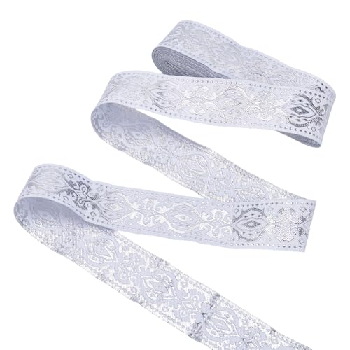 CRAFTYMELODY 7.44 Yards Jacquardband 1 1/4 Zoll Weiß Ethnischer Stil Polyester Stickband Gewebter Stoffbesatz Fransen Kostümverzierung CRAFTYMELODY 7.44 Yards Jacquardband 1 1/4 Zoll Weiß Ethnischer Stil Polyester Stickband Gewebter Stoffbesatz Fransen Kostümverzierung von CRAFTYMELODY