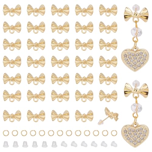 CRAFTYMELODY 70 x Ohrring Befunde Mit Schleife. Goldfarbene Ohrstecker Mit Schleife Und Schleifenstecker 150 Stück Ohrringverschlüsse Aus Kunststoff 70 Stück Offene Biegeringe CRAFTYMELODY 70 x Ohrring Befunde Mit Schleife. Goldfarbene Ohrstecker Mit Schleife Und Schleifenstecker 150 Stück Ohrringverschlüsse Aus Kunststoff 70 Stück Offene Biegeringe von CRAFTYMELODY