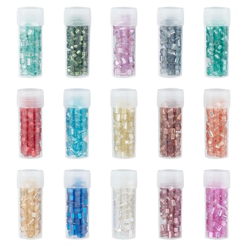 CRAFTYMELODY 75g 15 Farben Würfelglas Rocailles Quadratisches Loch Kristall Abstandshalterperlen 3mm Gemischte Farben Silbergefüttert Loses Zubehör Zur Schmuckherstellung CRAFTYMELODY 75g 15 Farben Würfelglas Rocailles Quadratisches Loch Kristall Abstandshalterperlen 3mm Gemischte Farben Silbergefüttert Loses Zubehör Zur Schmuckherstellung von CRAFTYMELODY