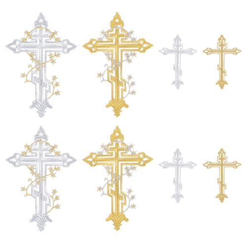 CRAFTYMELODY 8 Stück 4 Stil Kreuz Applikation Gold Silber Kreuz Sterne Bestickte Patches Stoff Christlich Bestickter Patch Bügelbild Aufnäher Kostüm Accessoires CRAFTYMELODY 8 Stück 4 Stil Kreuz Applikation Gold Silber Kreuz Sterne Bestickte Patches Stoff Christlich Bestickter Patch Bügelbild Aufnäher Kostüm Accessoires von CRAFTYMELODY