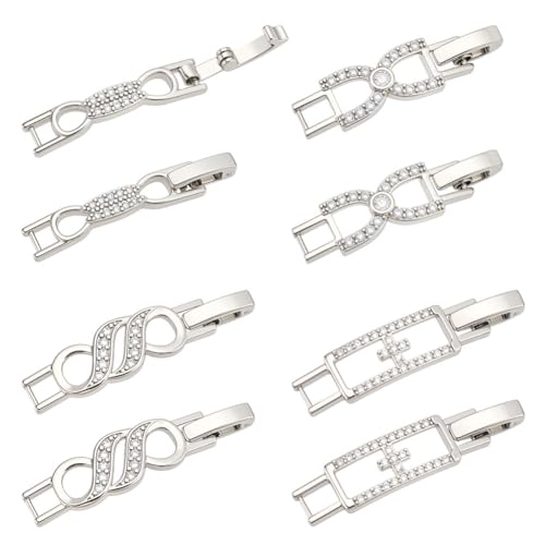 CRAFTYMELODY 8 Stück Faltschließe 4 Stile Messing Zirkonia Verlängerungsschließe Schnappverschluss Endkappen Uhr Platinschmuck Für Armband CRAFTYMELODY 8 Stück Faltschließe 4 Stile Messing Zirkonia Verlängerungsschließe Schnappverschluss Endkappen Uhr Platinschmuck Für Armband von CRAFTYMELODY