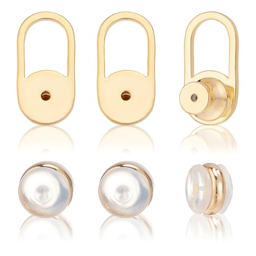 CRAFTYMELODY 8 Stück Goldene Gut Verarbeitete U Förmige Ohrring Heber Verschlüsse Plus 8 Stück Silikon Ohrring Verschlüsse Für Schwere Ohrringe Verriegelungs Verschlüsse Ersatz Ohrstützen CRAFTYMELODY 8 Stück Goldene Gut Verarbeitete U Förmige Ohrring Heber Verschlüsse Plus 8 Stück Silikon Ohrring Verschlüsse Für Schwere Ohrringe Verriegelungs Verschlüsse Ersatz Ohrstützen von CRAFTYMELODY