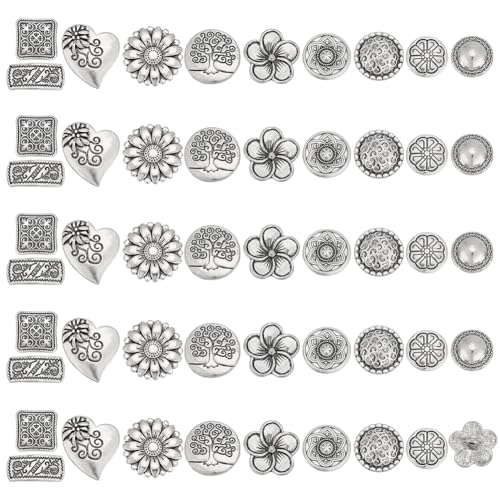 CRAFTYMELODY 80 Stück 10 Stile 1 Loch Ösenknöpfe Aus Legierung Antik Silberne Metallknöpfe Vintage Stil n Rundknopf Für Kostüme Nähen Basteln CRAFTYMELODY 80 Stück 10 Stile 1 Loch Ösenknöpfe Aus Legierung Antik Silberne Metallknöpfe Vintage Stil n Rundknopf Für Kostüme Nähen Basteln von CRAFTYMELODY