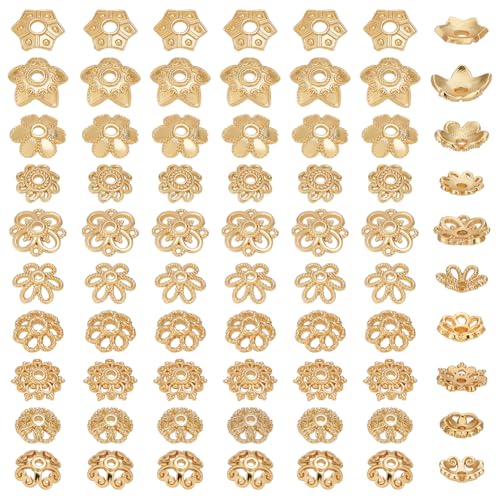 CRAFTYMELODY 80 Stück 10 Stile Blumen Metall Perlenkappen Echt 18K Vergoldet Hohl Floral Filigran Perlenkappen Tibetischer Stil Spacer Perlen Bulk CRAFTYMELODY 80 Stück 10 Stile Blumen Metall Perlenkappen Echt 18K Vergoldet Hohl Floral Filigran Perlenkappen Tibetischer Stil Spacer Perlen Bulk von CRAFTYMELODY