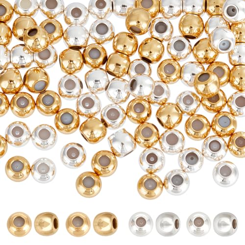 CRAFTYMELODY 80 Stück 2 farbige Messingperlen Mit Gummi Innen 18 Karat Vergoldete Schiebeperlen 4mm 925 runde Abstandsperlen Aus Sterlingsilber CRAFTYMELODY 80 Stück 2 farbige Messingperlen Mit Gummi Innen 18 Karat Vergoldete Schiebeperlen 4mm 925 runde Abstandsperlen Aus Sterlingsilber von CRAFTYMELODY