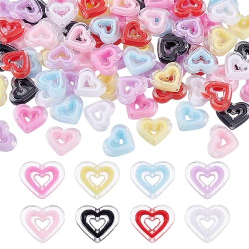 CRAFTYMELODY 80 Stück Acryl Herzperlen 8 Farben Transparent Love Abstandshalterperlen 23mm Kristall Verschiedene Pastellfarben Lose Perlen Masse Für Armband CRAFTYMELODY 80 Stück Acryl Herzperlen 8 Farben Transparent Love Abstandshalterperlen 23mm Kristall Verschiedene Pastellfarben Lose Perlen Masse Für Armband von CRAFTYMELODY