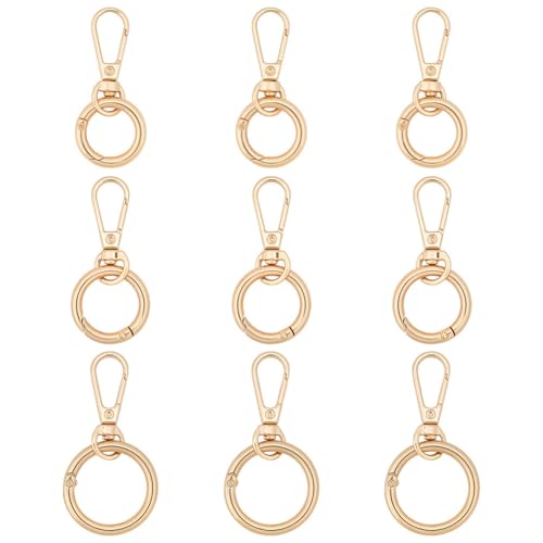 CRAFTYMELODY 9 Set Drehverschluss Clip 3 Stile Legierung Doppelte Öffnung Schlüsselanhänger Clip Schmuckverschluss Gold Mit Federtorring Gold Für Die Schmuckherstellung CRAFTYMELODY 9 Set Drehverschluss Clip 3 Stile Legierung Doppelte Öffnung Schlüsselanhänger Clip Schmuckverschluss Gold Mit Federtorring Gold Für Die Schmuckherstellung von CRAFTYMELODY