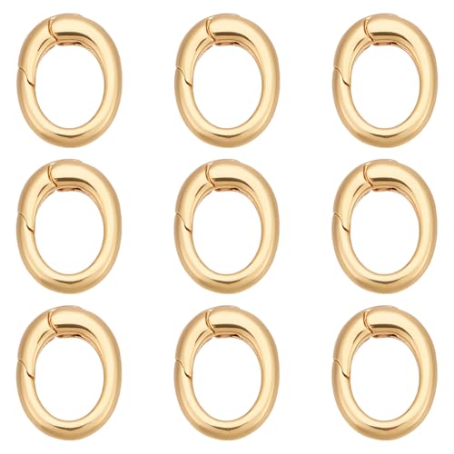 CRAFTYMELODY 9 Stück Messing Federtorringe 18 Karat Vergoldet Ovaler Verschluss O Ring Karabiner Schlüsselringschnalle 12x9x3mm Karabinerhaken Zur Schmuckherstellung CRAFTYMELODY 9 Stück Messing Federtorringe 18 Karat Vergoldet Ovaler Verschluss O Ring Karabiner Schlüsselringschnalle 12x9x3mm Karabinerhaken Zur Schmuckherstellung von CRAFTYMELODY