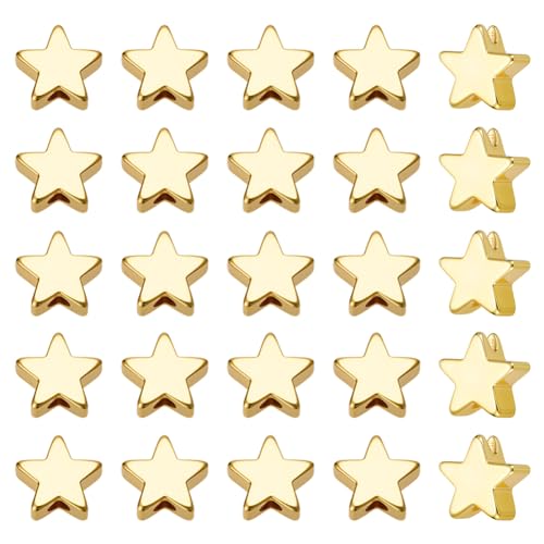 CRAFTYMELODY 90 Stück Sternperlen 18 Karat Vergoldetes Messing Sternform Abstandsperlen Charms Für Die Schmuckherstellung Zubehör Zubehör Armband Halskette Ohrringe CRAFTYMELODY 90 Stück Sternperlen 18 Karat Vergoldetes Messing Sternform Abstandsperlen Charms Für Die Schmuckherstellung Zubehör Zubehör Armband Halskette Ohrringe von CRAFTYMELODY
