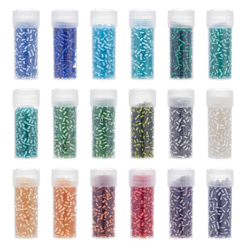 CRAFTYMELODY 90g Stiftperlen 18 Farben 2mm Glasperlen Kleine Röhrchen Masse Zur Schmuckherstellung Zubehör Zubehör DIY Basteln Charm von CRAFTYMELODY