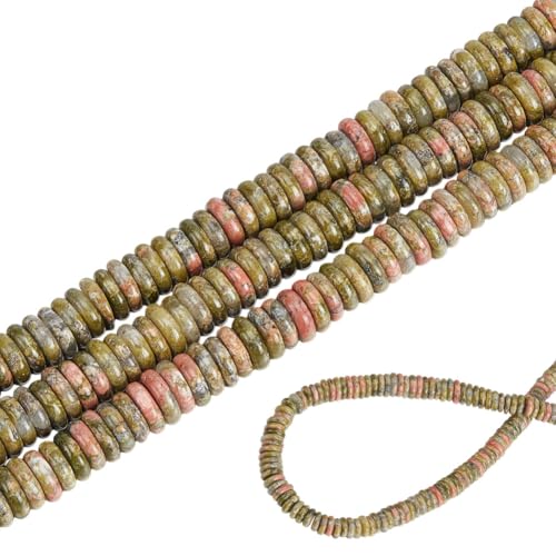 CRAFTYMELODY Natürliche Afrikanische Türkisperlen Scheibe Unakit Abstandsperlen 6x2mm Rondell Lose Gemischte Farben Edelsteinmasse Zur Schmuckherstellung CRAFTYMELODY Natürliche Afrikanische Türkisperlen Scheibe Unakit Abstandsperlen 6x2mm Rondell Lose Gemischte Farben Edelsteinmasse Zur Schmuckherstellung von CRAFTYMELODY