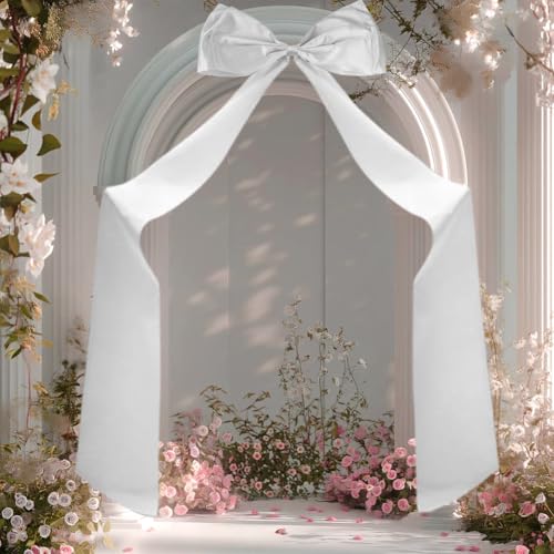 CRAFTYMELODY Riesige Schleifendekoration Polyester Große Schleife Dekor Mit Langen Luftschlangen 77x17(5) cm Ornament Zubehör Für Hochzeitsfeier Raumdekoration von CRAFTYMELODY